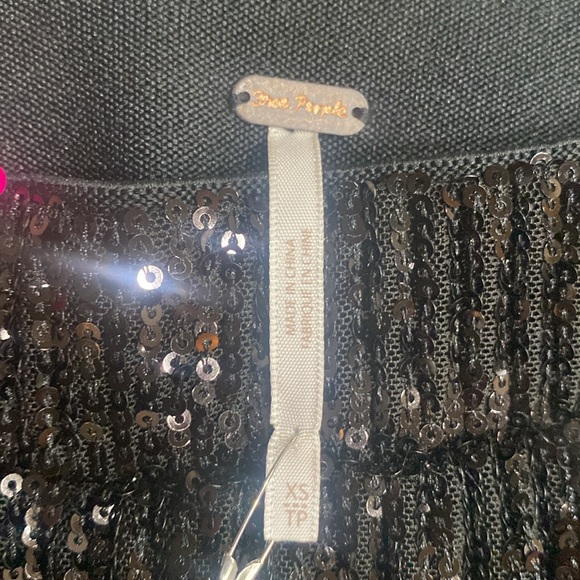 Free People NWT Black Last Dance Sequin Skirt size XS - Picture 5 of 5